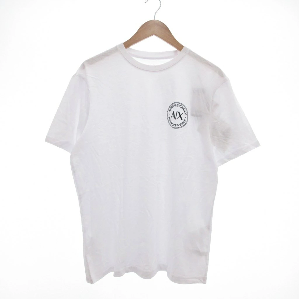[二手货] 未使用的商品 Armani Exchange A/X ARMANI EXCHANGE with tag AX 标识短袖圆领 T 恤 L 白色 /UO 男子 [矢量旧衣服] 251024