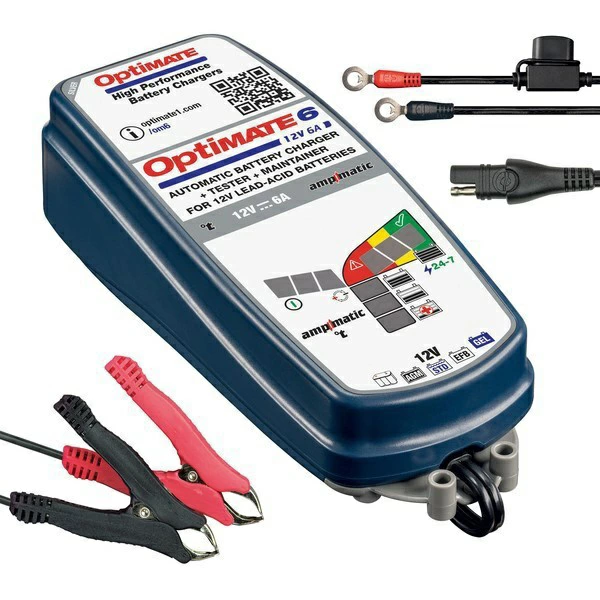 TECH MATE｜tec MATE Optimate 6 Ampmatic 配备 Ver.3 全自动充电器（含鳄鱼夹和车侧连接线） TM-367