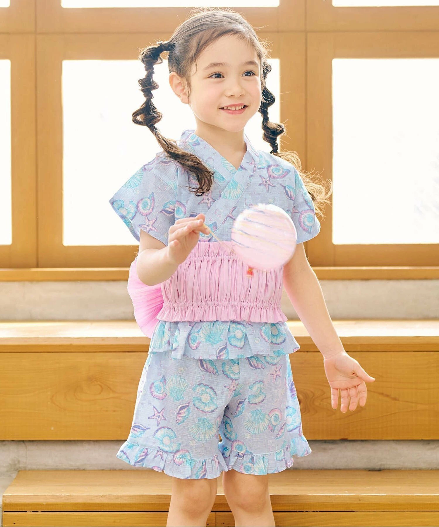 Hannari GIRLS Peplum Jinbei 后