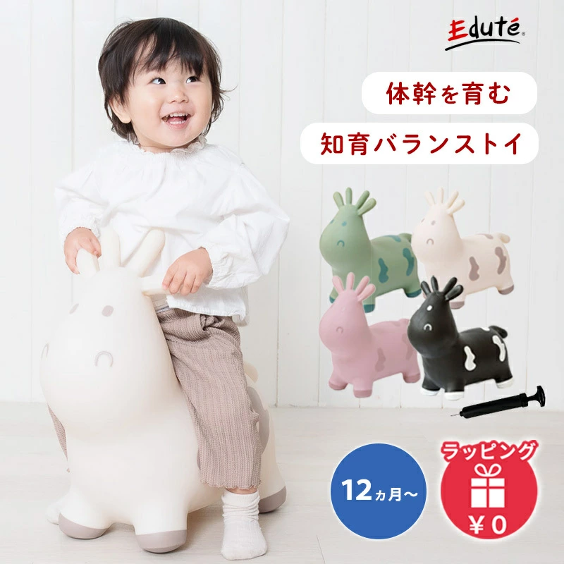 Edu Te Skippy 骑行玩具 室内游乐设备 平衡球 Skippy Skippy 生日礼物 Edu Te Tryco 动物车辆玩具后备箱 平衡感教育玩具 儿童幼儿 男孩女孩