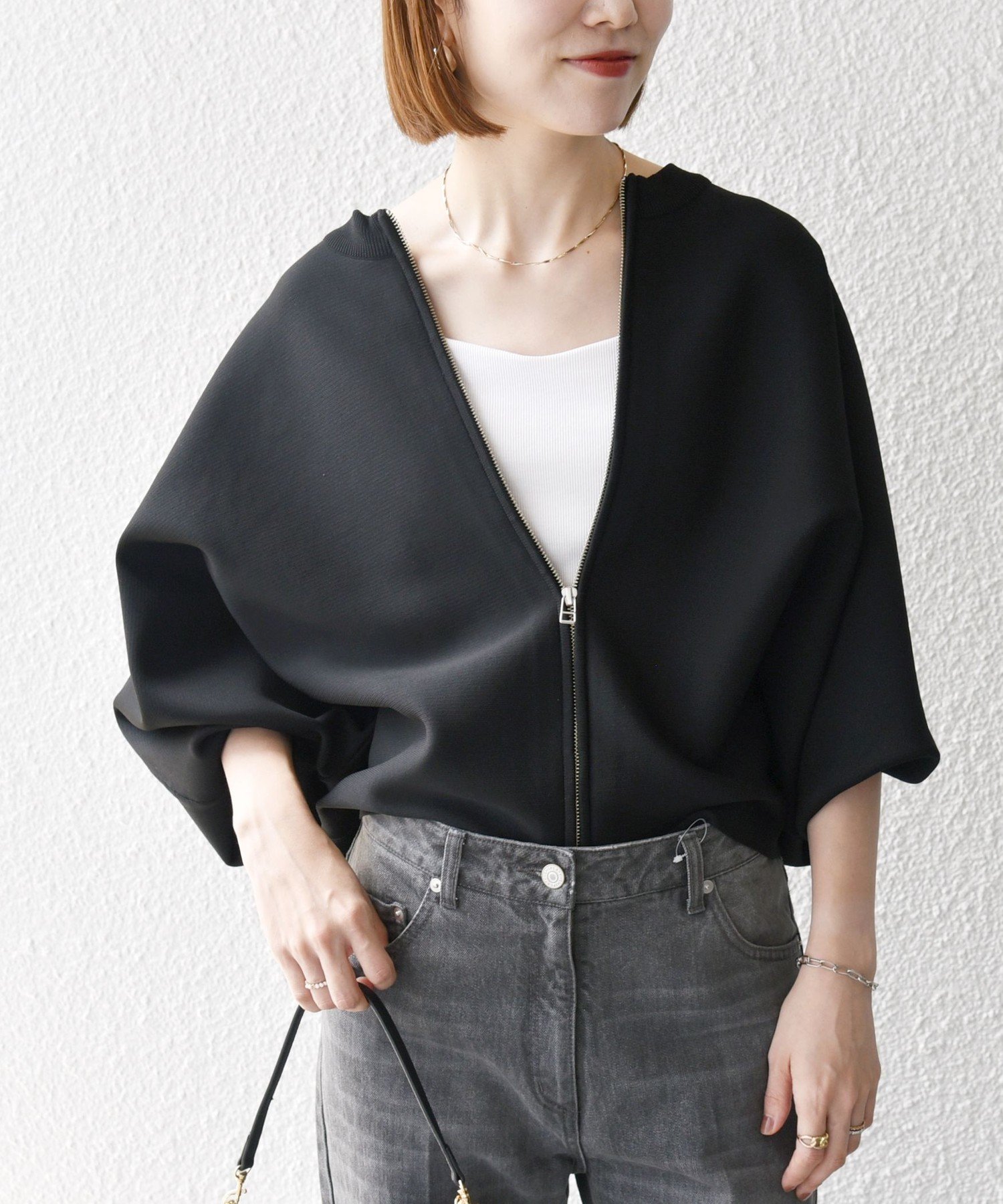 [WEB 限定] 任意发货：<可手洗> Dolman 拉链外套开衫
