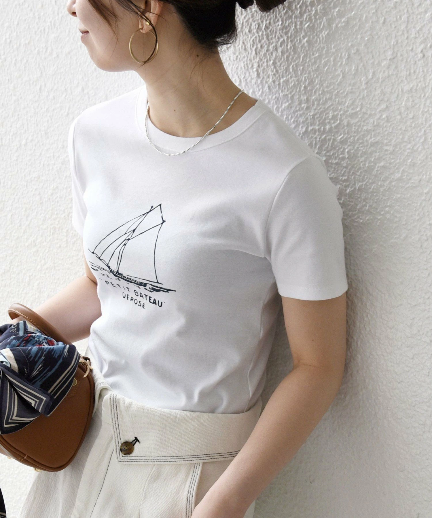 [一些额外的预订] [任何特殊订单均可发货] PETIT BATEAU：徽标印花紧凑型 TEE 26SS
