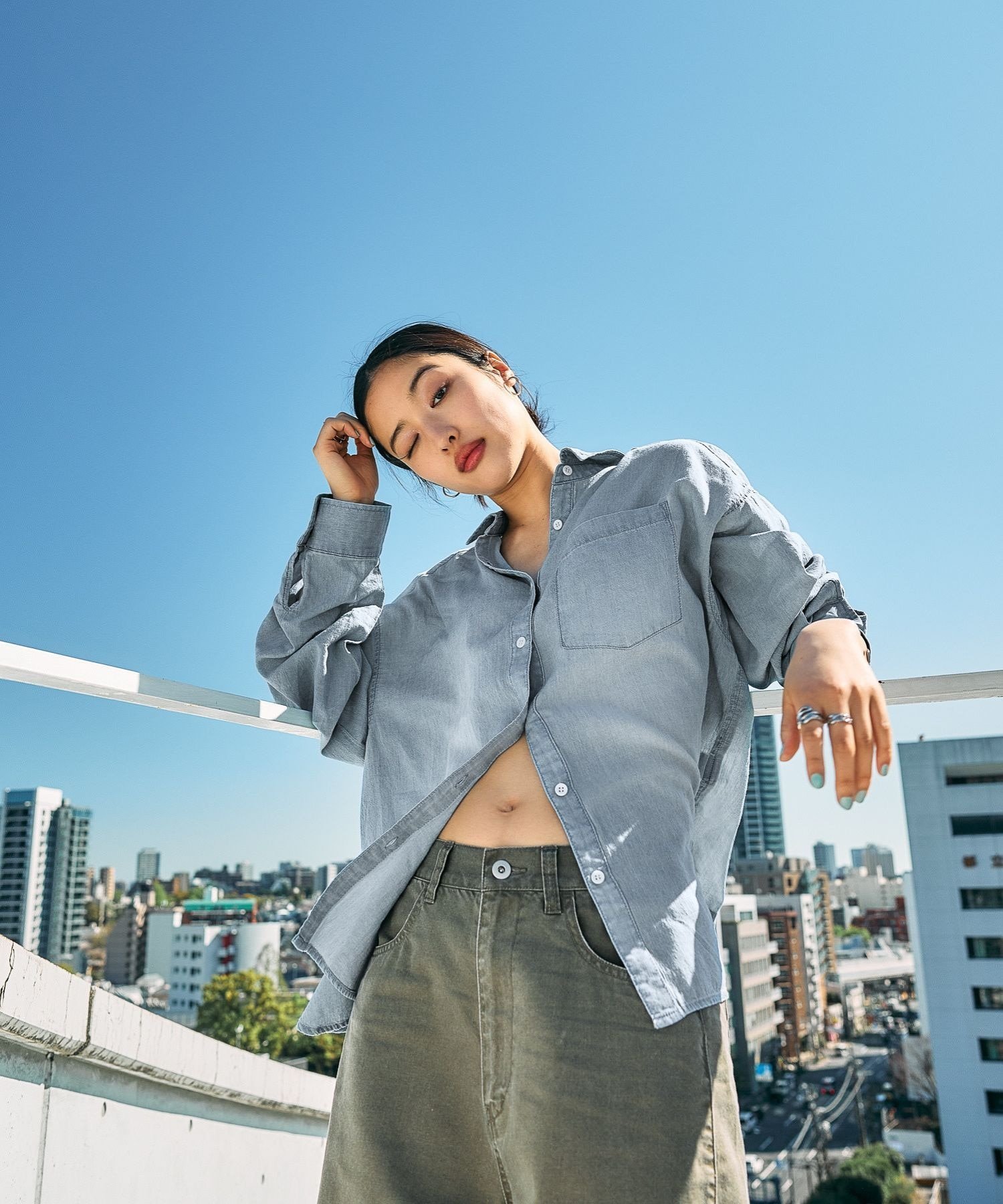 AIR 牛仔长袖衬衫