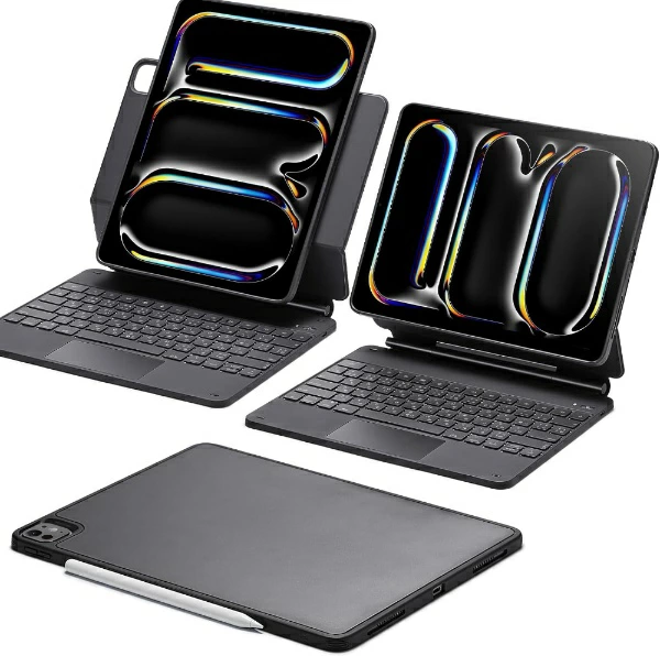 【参与赢取高达20000积分|截至 6/25] ESR | ESR 13 英寸 iPad Pro (M5/M4) 支持纵向和横向模式 可拆卸键盘保护套 带保护套 ESR 回弹磁性键盘保护套 360 iPad Pro 13 M4 炭灰色