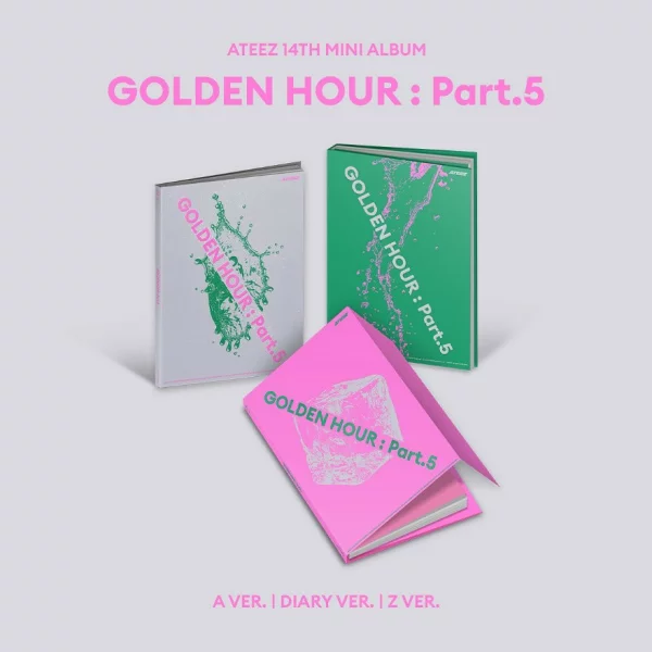 [乐天图书有限先到先得优惠+先到先得优惠] [GOLDEN HOUR: Part.5] <A VER. + 日记版+ Z VER.> 套装（智能手机尺寸贴纸 1 个（公共剪裁 C / 8 种中随机 1 种）x 3 + 申请抽签序列号 x 3） 原始福利 福利 ATEEZ