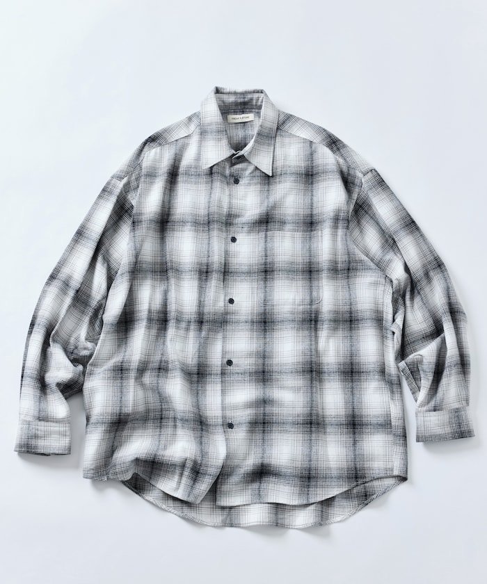 Relax Fit 渐变色格纹法兰绒衬衫 [限量版] 25AW