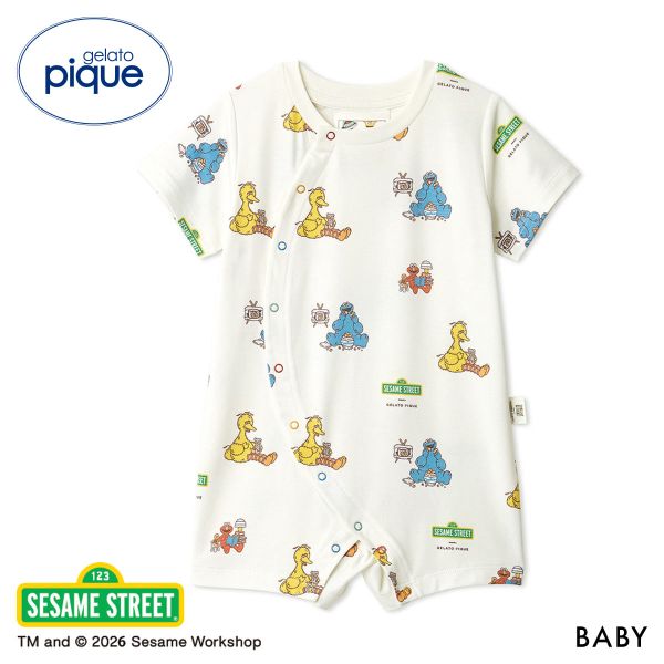 Gelato Pique 儿童和婴儿婴儿 SESAME STREET 全身图案连衣裤 Sesame Street gelato pique Baby