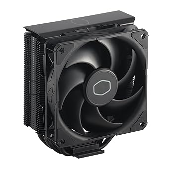 Cooler Master Hyper 212 黑色 CPU 空气冷却器 – 120mm 高性能 PWM 风扇，4 个铜热管，铝制顶盖，低噪音且易于安装，AMD AM5/AM4 和 Intel LGA 1851/1700/1200，黑色