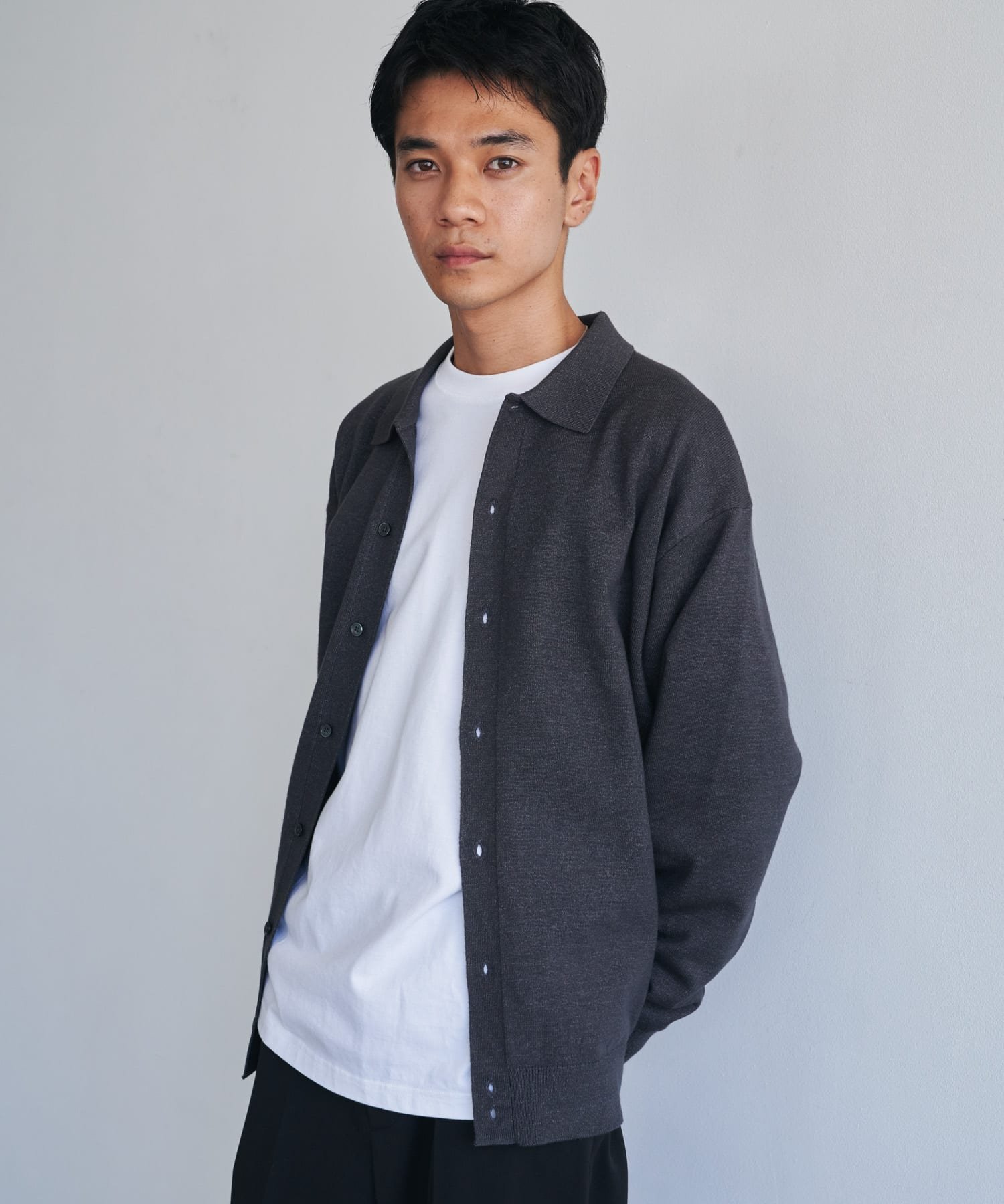 “XL 码/WEB 限定/由 Sawa Nimura 穿”“UR TECH 200 Days Knit”衬衫开衫