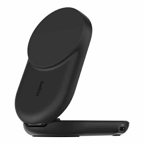 UltraCharge Qi2 25W 二合一可折叠磁性充电器圆形黑色