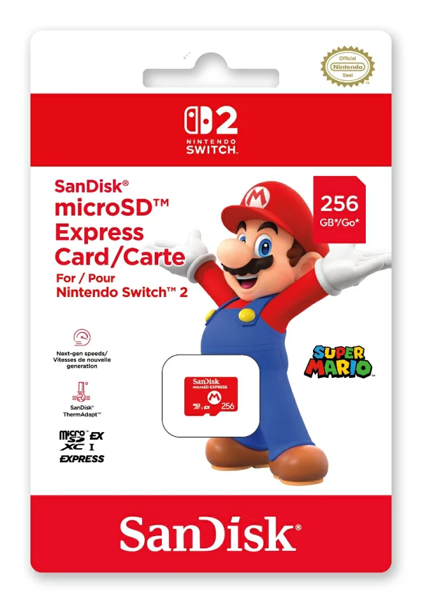 闪迪 microSD Express 卡 256GB 适用于 Nintendo Switch 2 Nintendo Switch 2