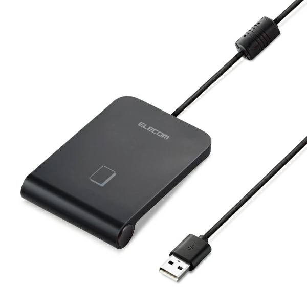 电信 | ELECOM 非接触式 IC 卡读写器 USB-A 连接（兼容 Mac/Windows 11） 黑色 MR-ICA001BK [兼容个人号码卡]