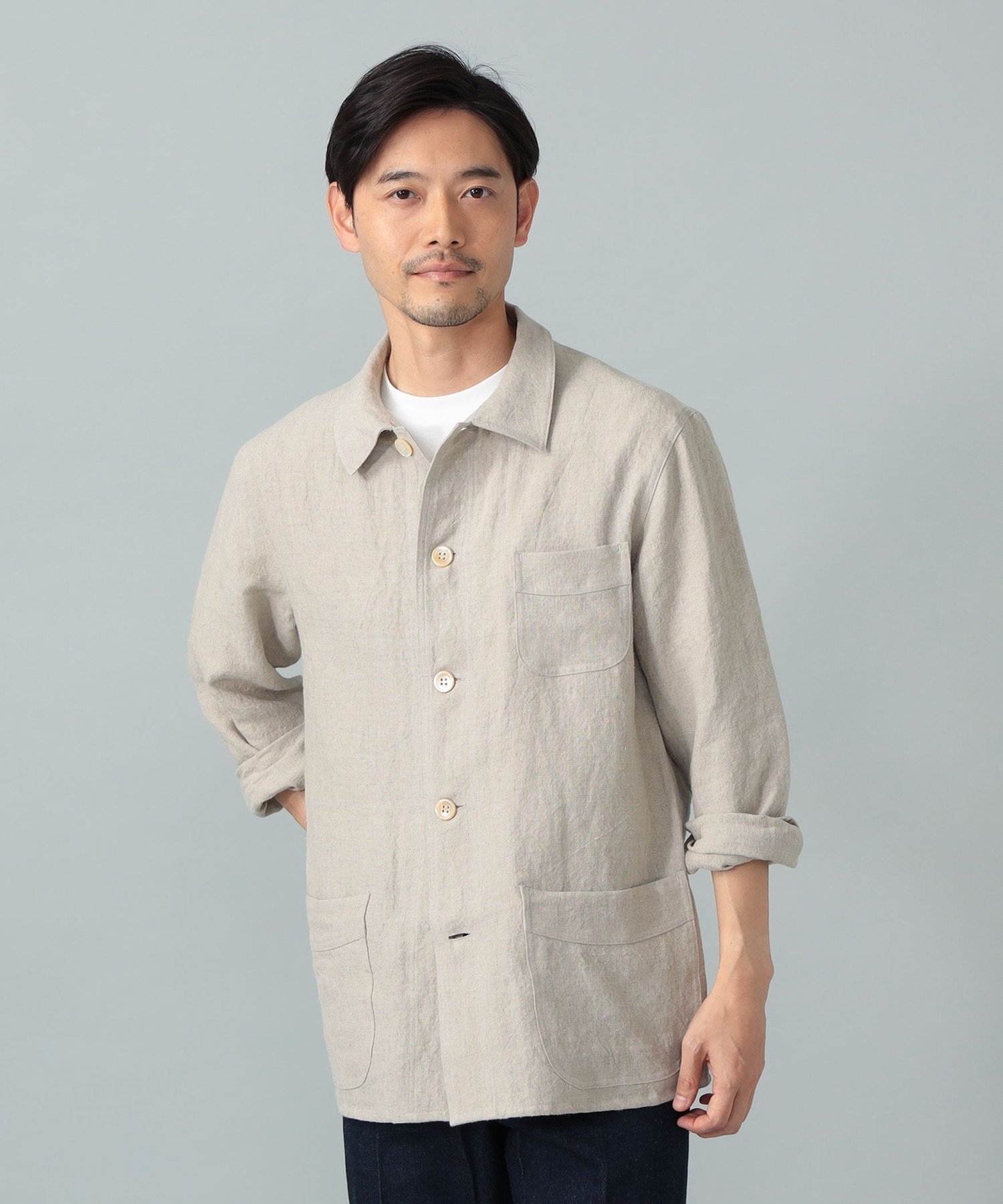 亚麻法式连体服