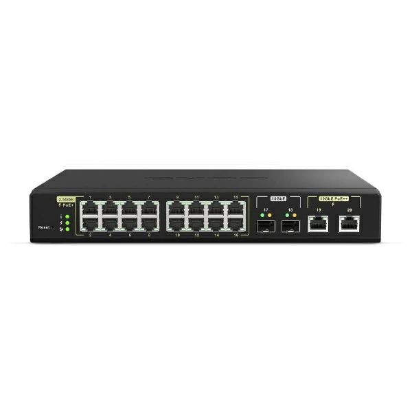 威联通 | QNAP 交换集线器 [18 端口/10Giga 兼容/PoE 电源/内置电源]（10GbE SFP+：2 端口） QSW-M2116P-2T2S