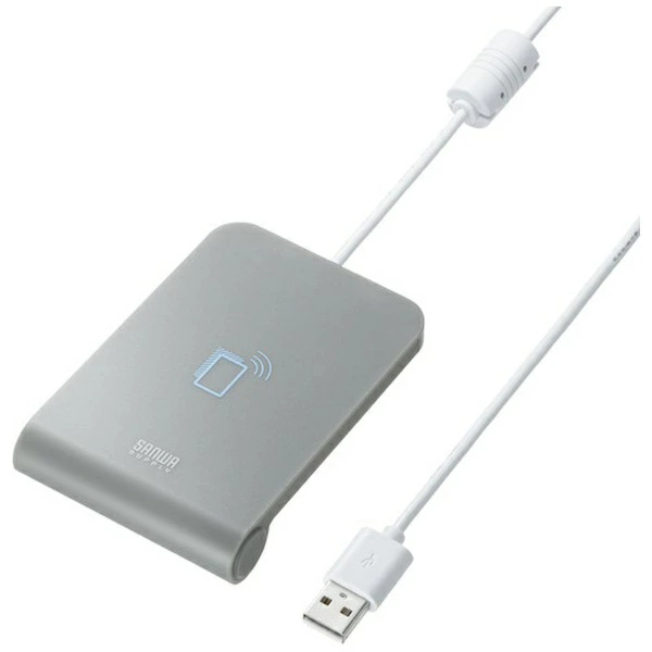 SANWA SUPPLY 非接触式 IC 卡读写器 USB-A 连接（兼容 Mac/Windows11） 灰色 ADR-MNICU3 [兼容个人号码卡]