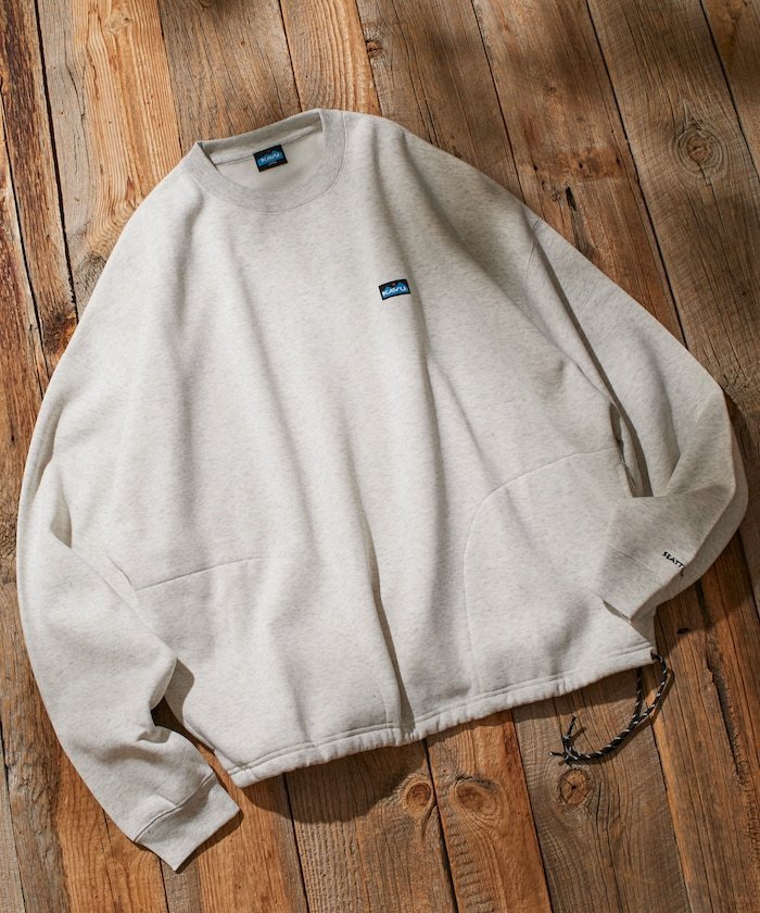 KAVU×FREAK'S STORE / Kavu Custom Made 宽松版型一点刺绣圆领卫衣 / 下摆绳【限量版】25AW