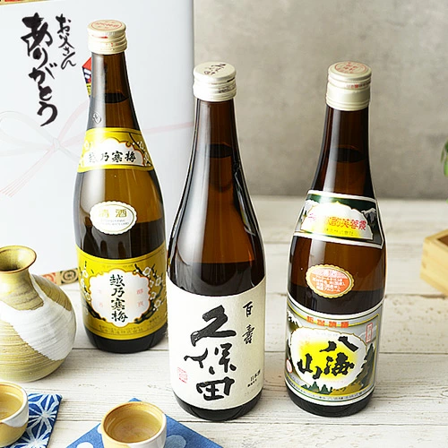 父亲节礼物酒精清酒比较套装 3 件装新泻著名当地清酒