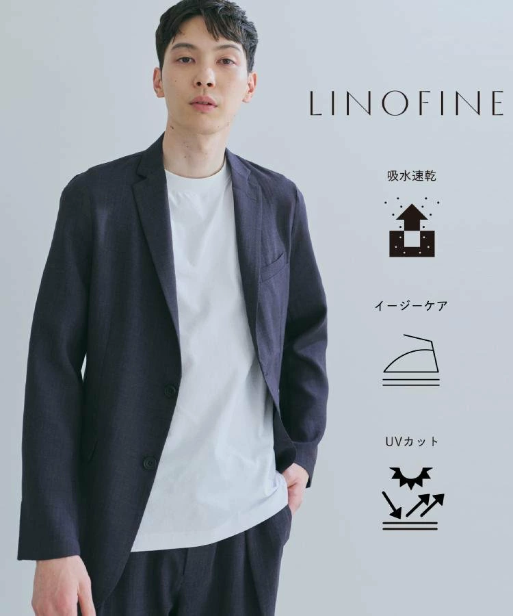 [LINO FINE]仿亚麻剪裁夹克，吸水快干/易护理/防紫外线/可机洗