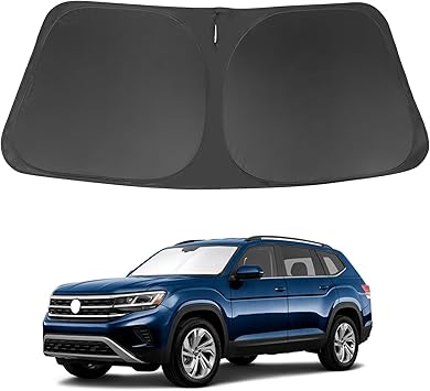 挡风玻璃遮阳罩适用于 2018-2024 2025 2026 大众 Atlas VW Atlas Cross Sport 配件前窗遮阳罩让您的车内保持凉爽