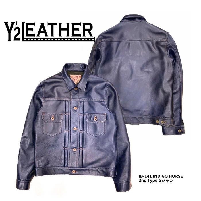 [Y'2 LEATHER] 皮夹克 IB-141 INDIGO HORSE 2nd Type G 牛仔裤