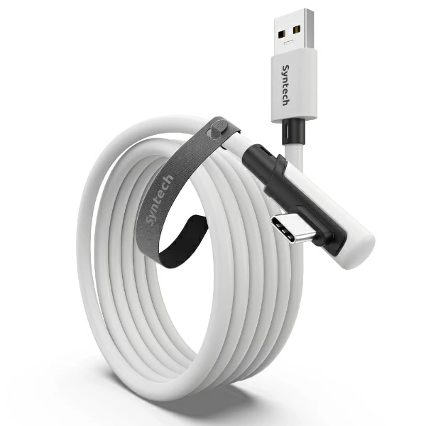 新泰克 | Syntech Meta Quest 3S 兼容 / PICO 4 Ultra 兼容 / Meta Quest 3 兼容 Syntech 连接线 [USB A - USB C] 连接线 M32-3W 3m 连接线 白色 M32-3m-WH