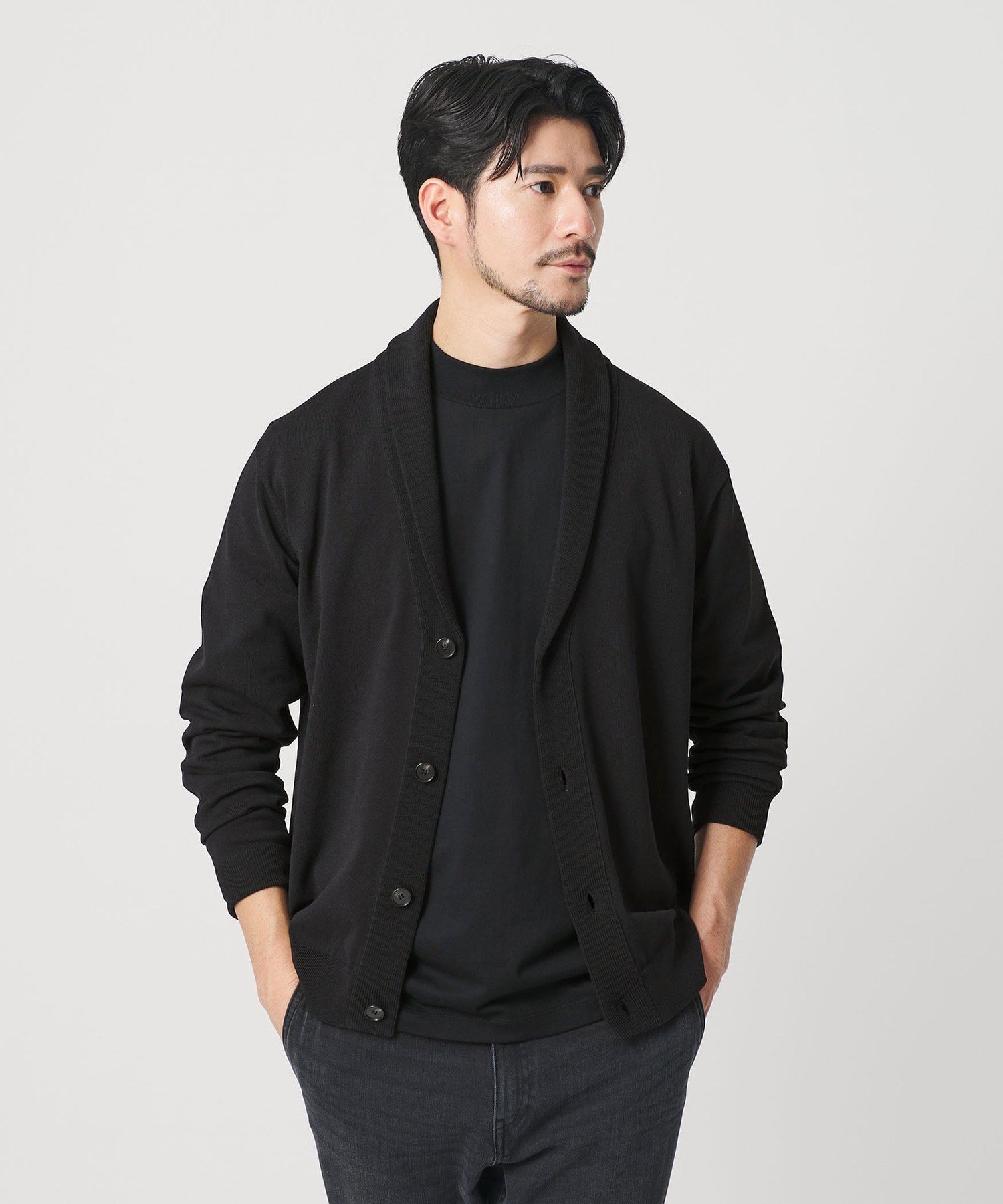 [WEB限定WARDROBE SMART] KOUKIN披肩领开衫[抗菌/防臭]