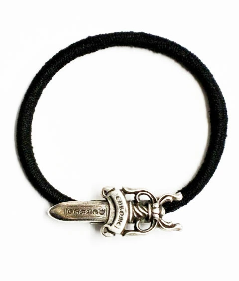[二手货] CHROME HEARTS DAGGER 匕首发带 发带 橡胶 Concho 手链 银色 [品牌二手衣服矢量] ☆AA★▲ 2600508 男士女士 [矢量二手衣服] 260508