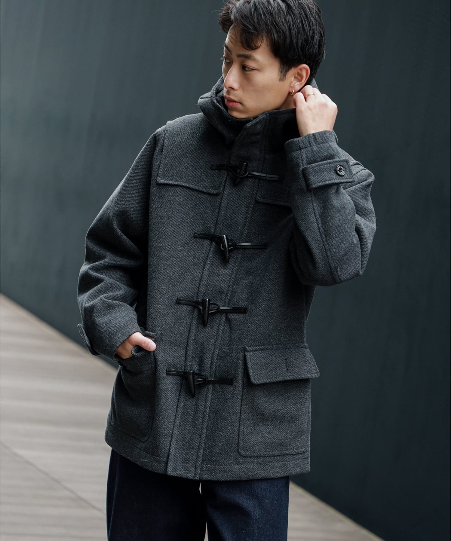 【4个尺码/标准/防寒】拉链粗呢大衣 25AW (S-XL尺码) 秋冬 冬季外套