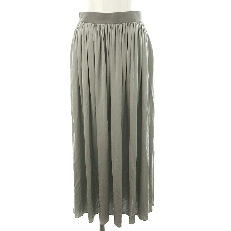 [二手] Celine Phoebe 时期皮革丝带腰部褶皱裙子长 36 灰色/HK ■OS 女士 [矢量旧衣服] 250405