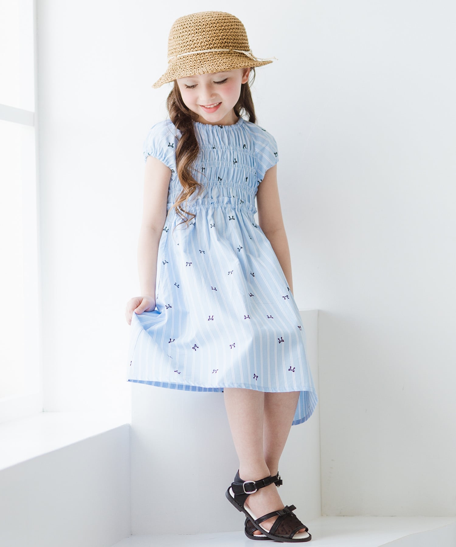 [Tokimeki Dress] 褶饰短袖连衣裙
