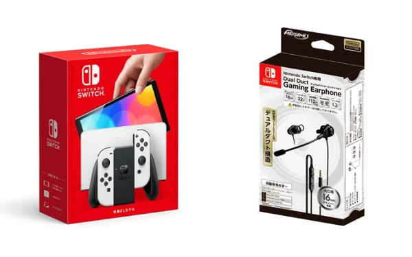 【套装产品】Nintendo Switch（有机EL款）Joy-Con(L)/(R)白色+Nintendo Switch双导管游戏耳机白色Nintendo Switch