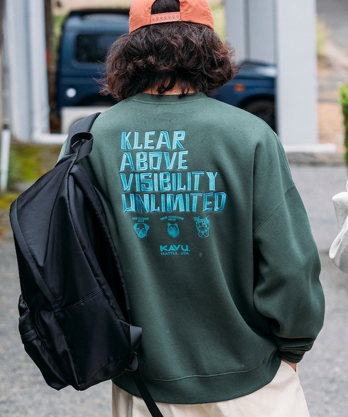 KAVU×FREAK'S STORE/Cub- 定制背部刺绣设计圆领运动衫 / Klear [限量发行] 25AW