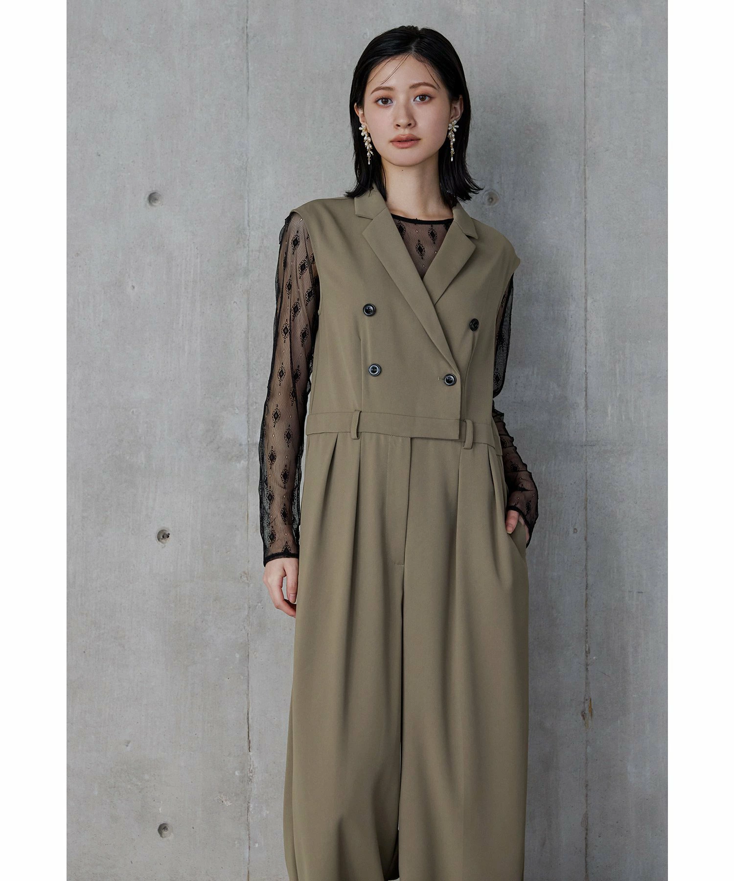 定制彩色多合一2件套裤子连衣裙蕾丝内条纹