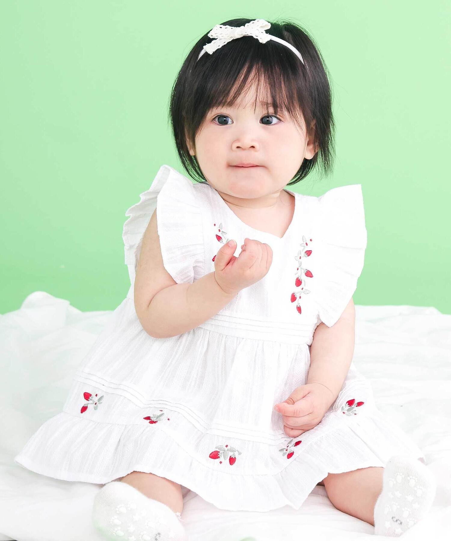 细褶分层连衣裙套装婴儿灯笼裤（70~80cm）
