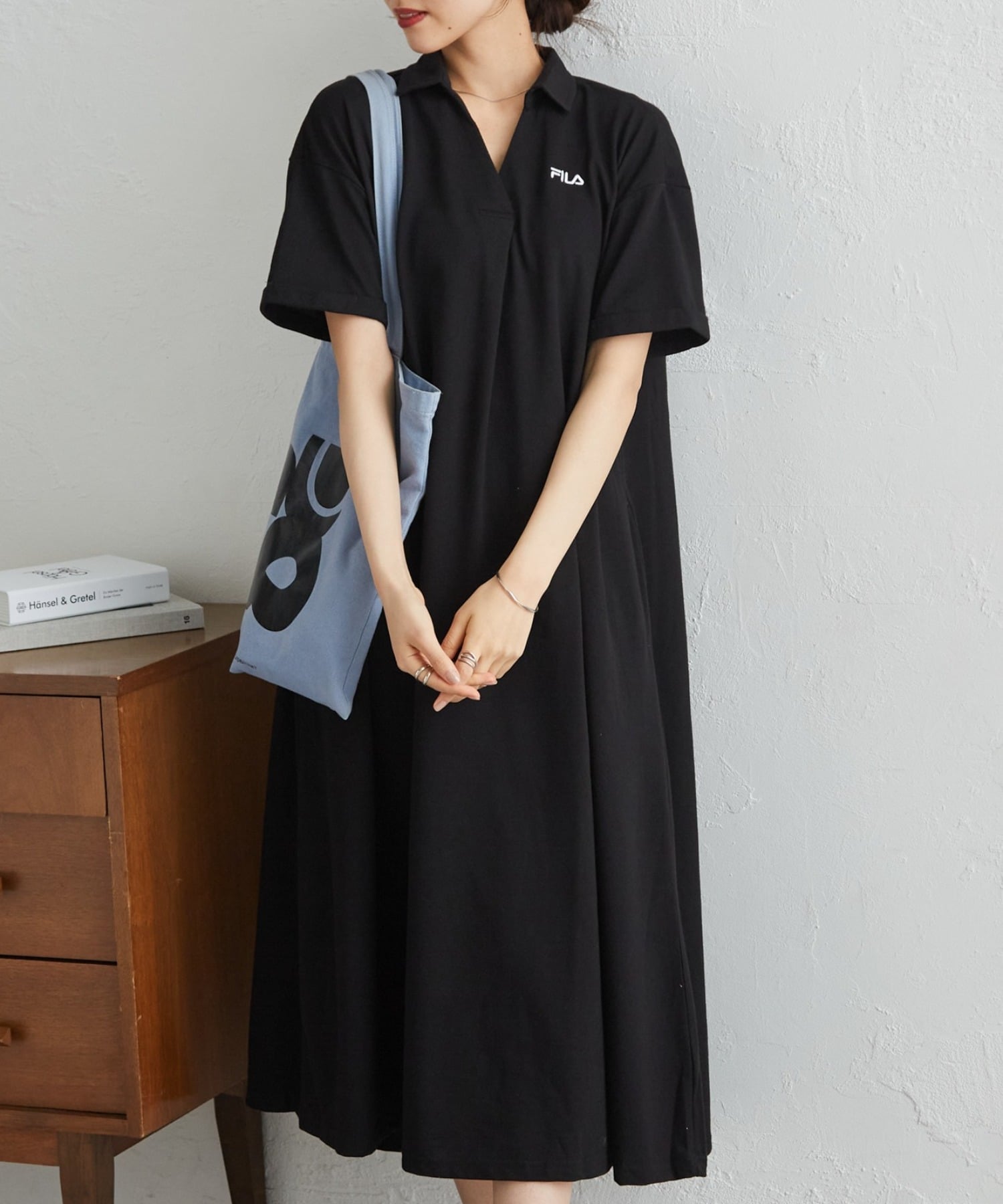 <FILA> 宽松喇叭形 Polo 连衣裙