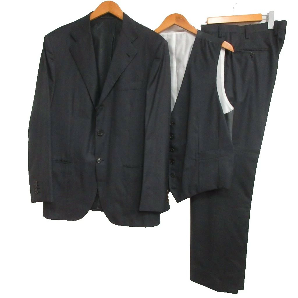[二手] Kiton 那不勒斯 品相良好 优质三件套 单羊毛 步回 3B 全衬里 套装 商务正装 意大利制造 52 8R 灰色 近期型号 男士 [矢量二手衣服] 260606