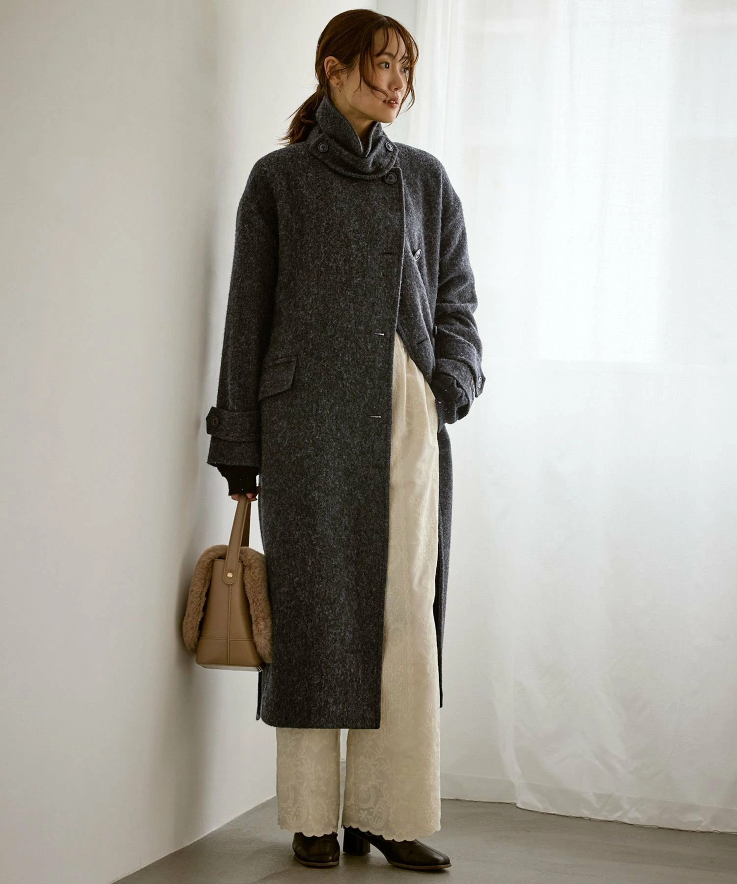 JAPAN FABRIC 立领长外套/部分网页限定颜色