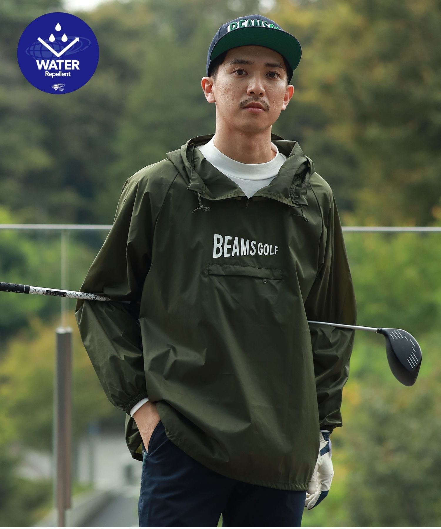 [雨具] [累计销售超过4,500件] [标准] BEAMS GOLF / 防水可折叠夹克防雨派克大衣自行车雨衣户外休闲度假高尔夫防雨