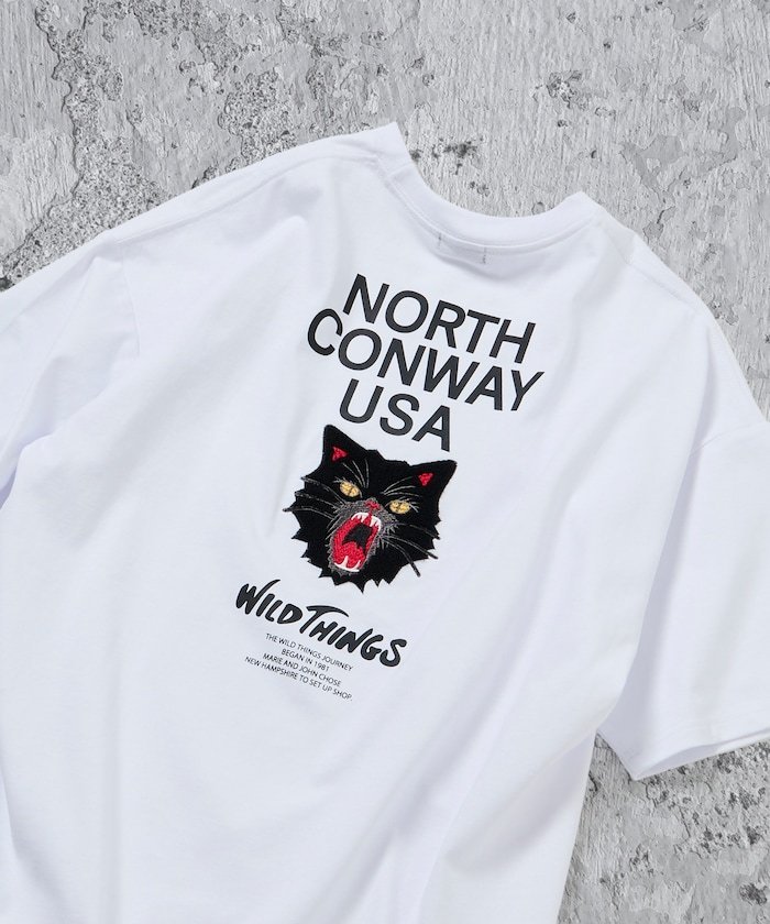 WILD THINGS×FREAK'S STORE/Wild Things 定制大廓形野猫图案背部刺绣贴布设计T恤【限量版】