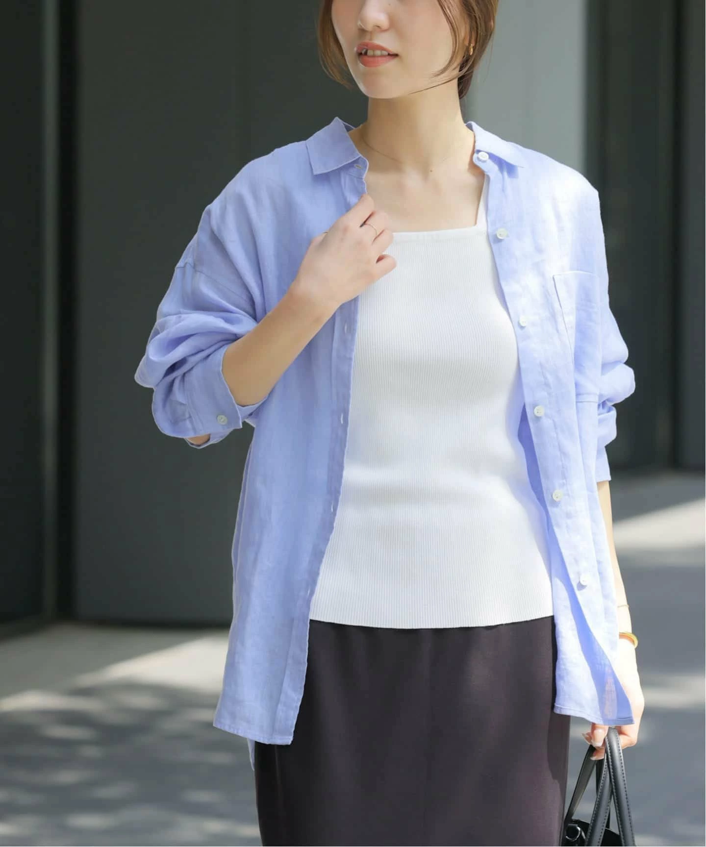 《新增/新颜色》彩色亚麻大廓形衬衫