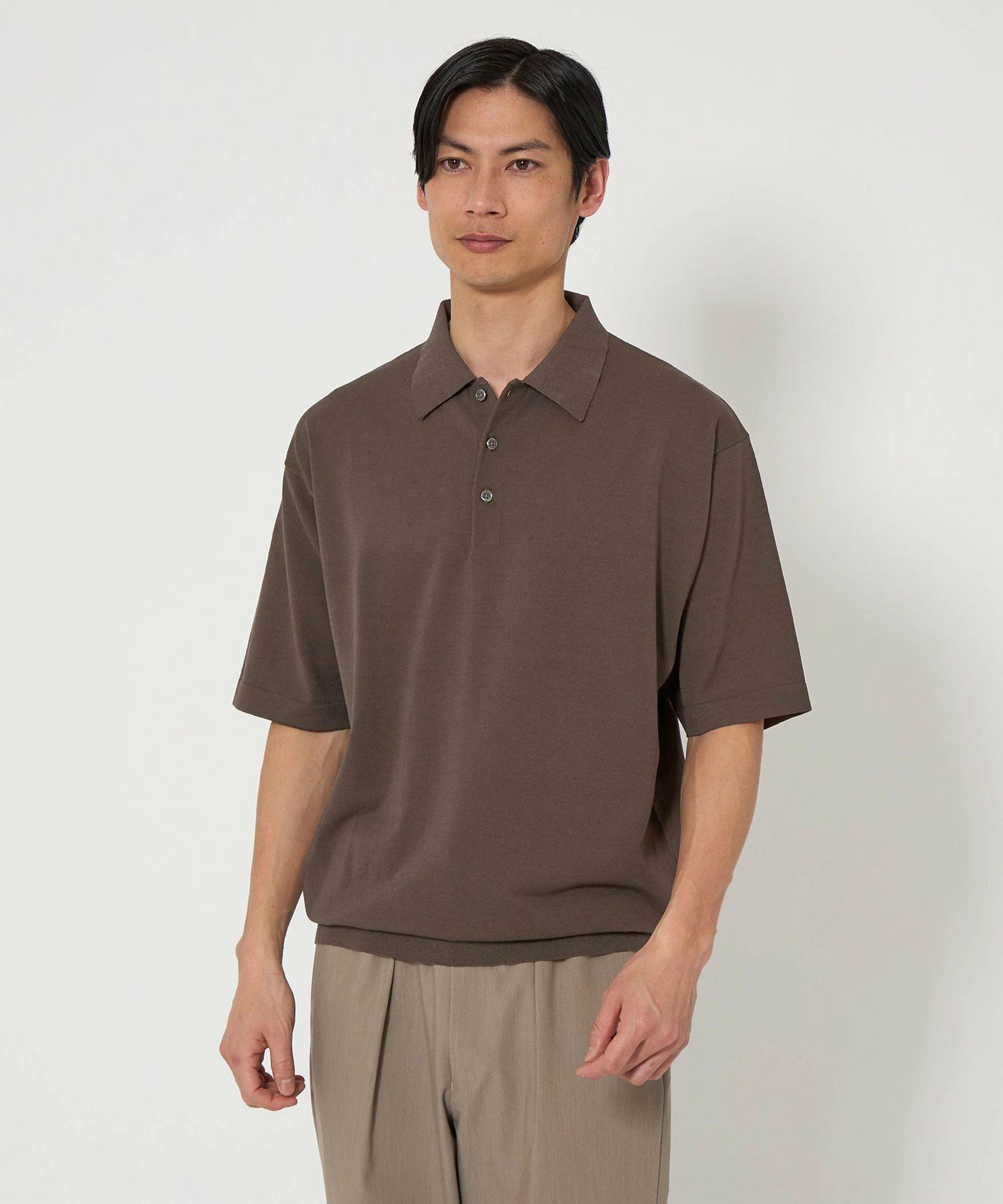 A+ 亚麻混纺针织 Polo 衫