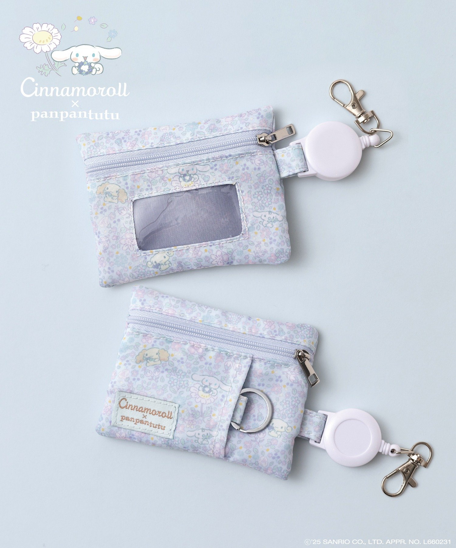 [Cinnamoroll/My Melody/Plain/Ribbon] 通行证和钥匙包（带卷轴）