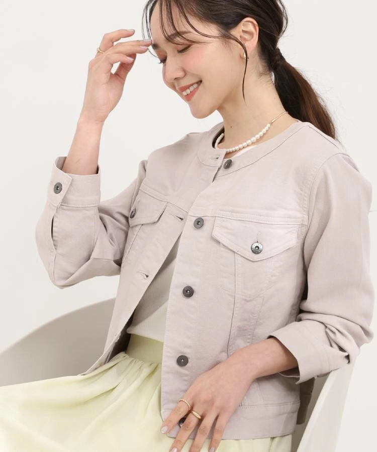 [SHOO・LA・RUE DENIM/S-LL/高评价] 成人无领牛仔夹克