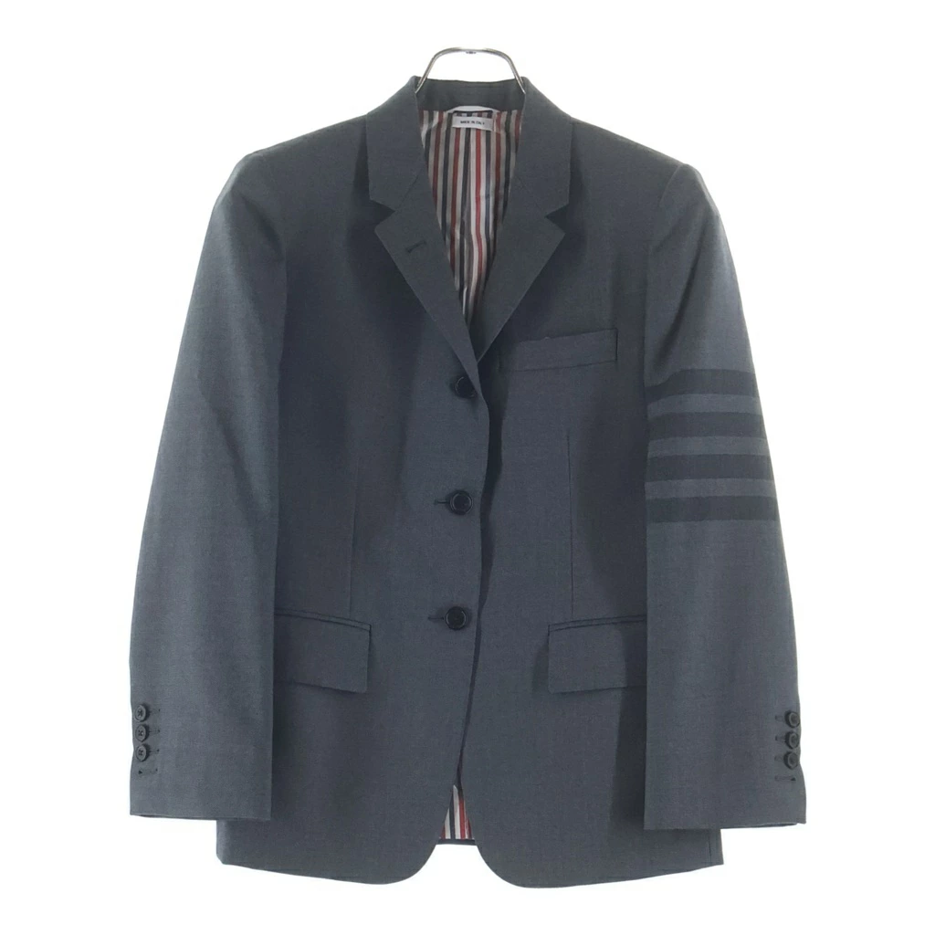 THOM BROWNE 4 条纹羊毛西装外套 4 条纹羊毛西装外套女式灰色 FBC637A04346035
