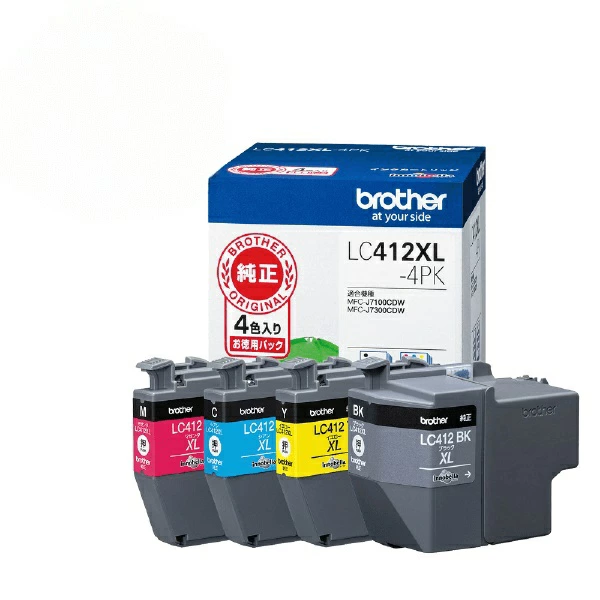 Brother｜兄弟 LC412XL-4PK 正品打印机墨水（大容量）4色装
