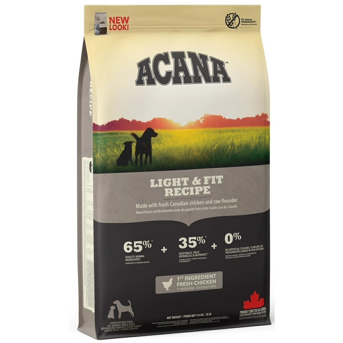 【平行进口产品】ACANA Light & Fit Recipe 所有犬种成年狗粮 11.4kg