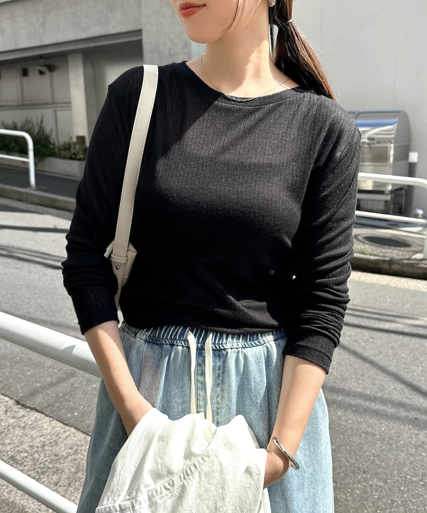 Teleco 透明圆领长袖上衣