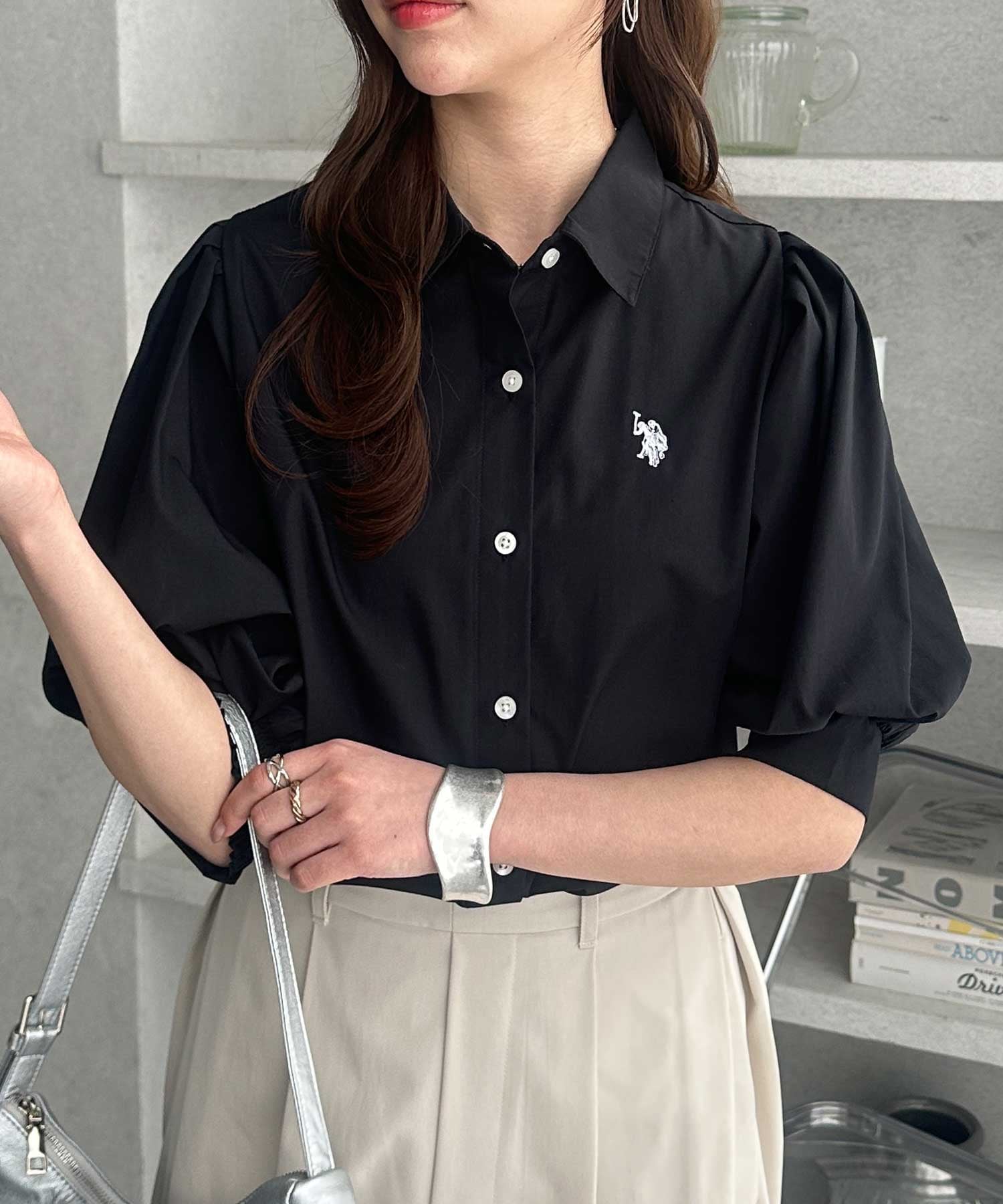 [US.POLO.ASSN] 卷袖衬衫上衣