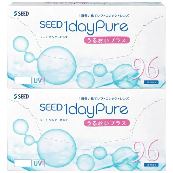 SEED｜SEED [2盒装] 1day Pure Moisture Plus 96片装 (共192片) [日抛/隐形眼镜/1dayPure Moisture Plus] [可分期付款] [con_0508]