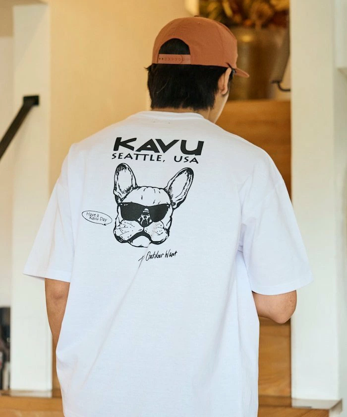 KAVU×FREAK'S STORE/KAVU 定制大廓形后背设计刺绣贴布T恤/DOG 【限量版】